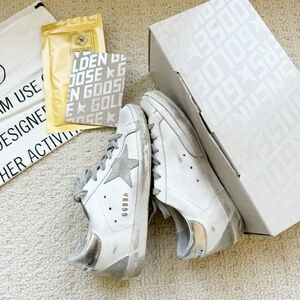 Golden Goose Super Star Silver Sneakers Shoe / Size 36